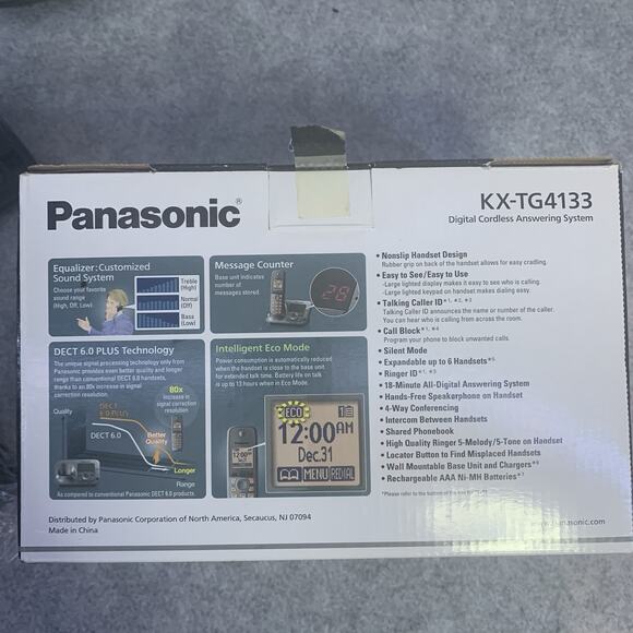 PanasonicKX TG4133 DECT 6.0+ Digital Cordless Answering System 3 Handsets - Picture 8 of 8